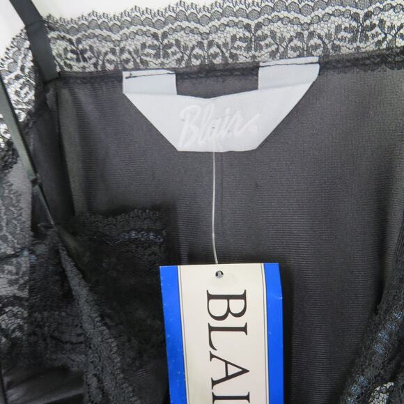 Blair 1980s Vintage Black Lace Slip Lingerie Deadstock NWT Sexy Boudoir Chemise - Picture 7 of 7